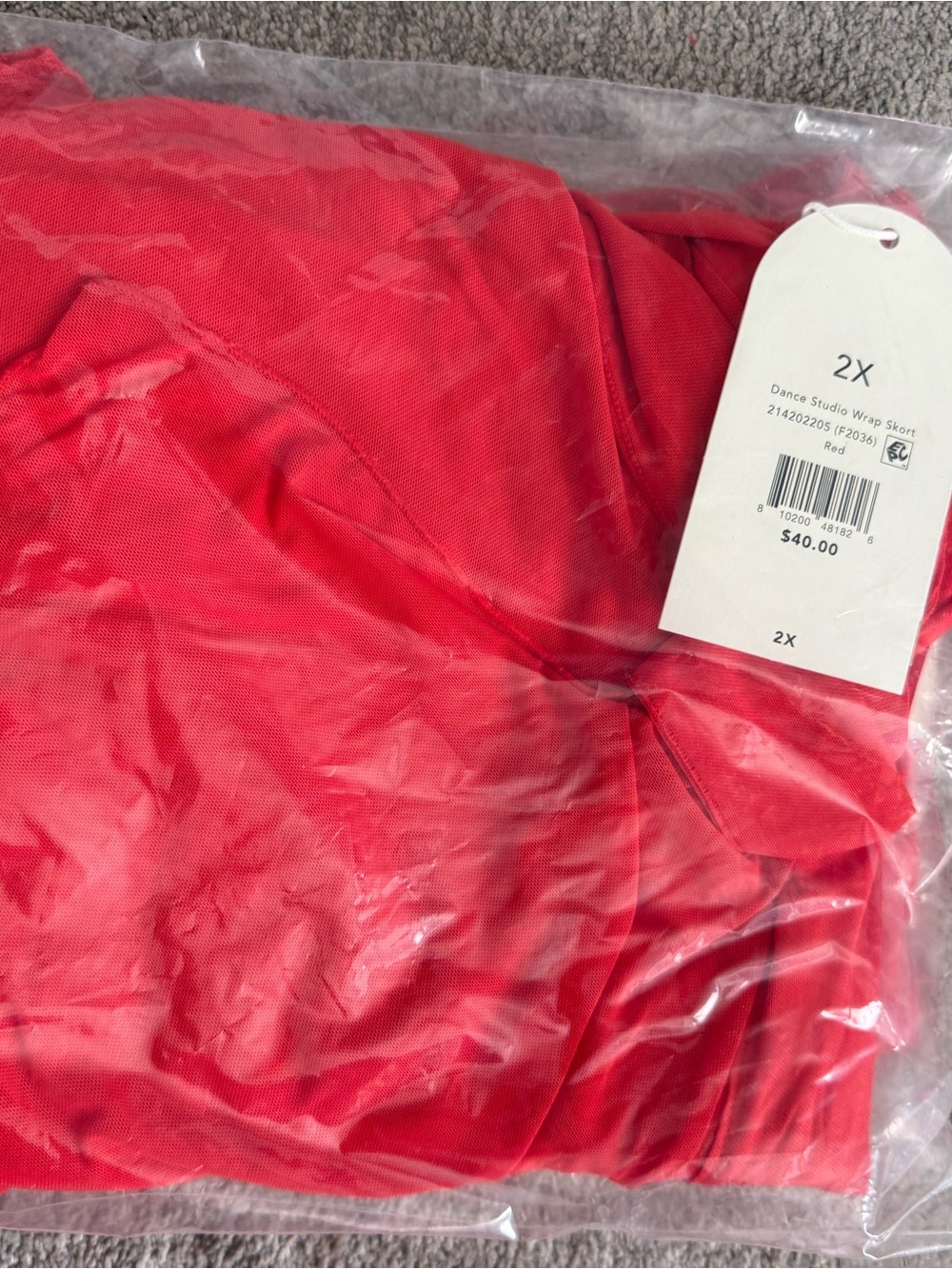 Blogilates Dance Studio Wrap Skort in Red with built in shorts - Picture 5 of 5